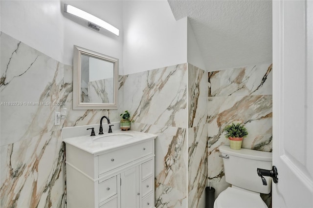 12758 SW 50th St, Miramar, FL 33027 - half bath with tile walls, vanity, and a textured ceiling