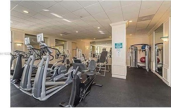 5700 Collins Ave Unit 6J, Miami Beach, FL 33140 - workout area featuring ornate columns