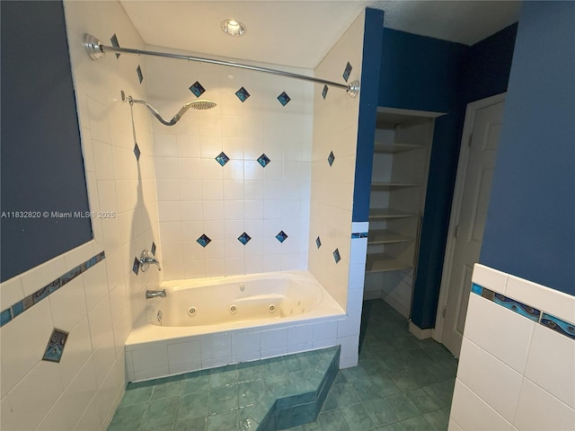 1965 SW 81st Way, Davie, FL 33324 - bathroom featuring a combined bath / shower with jetted tub and tile patterned flooring