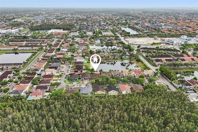 14842 SW 22nd Ter, Miami, FL 33185 - aerial view of property and surrounding area featuring a large body of water and nearby suburban area