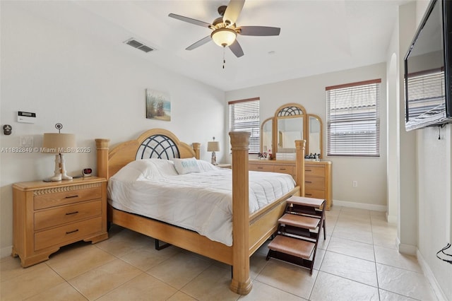 14842 SW 22nd Ter, Miami, FL 33185 - bedroom featuring light tile patterned floors and a ceiling fan
