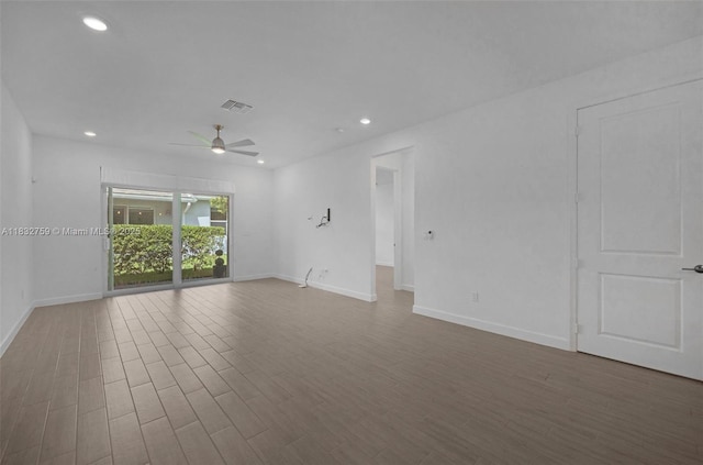 14549 Bretton Woods Trce, Delray Beach, FL 33446 - spare room with ceiling fan, recessed lighting, and dark wood finished floors