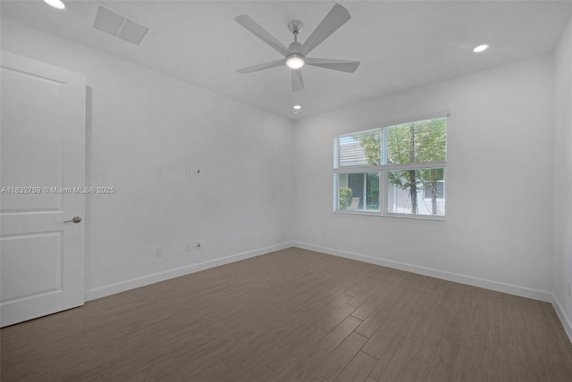 14549 Bretton Woods Trce, Delray Beach, FL 33446 - unfurnished room with wood finished floors, a ceiling fan, and recessed lighting
