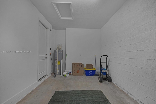 14549 Bretton Woods Trce, Delray Beach, FL 33446 - interior space featuring gas water heater and attic access