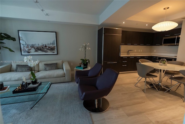 45 SW 9th St Unit 1705, Miami, FL 33130 - living room featuring a tray ceiling and recessed lighting