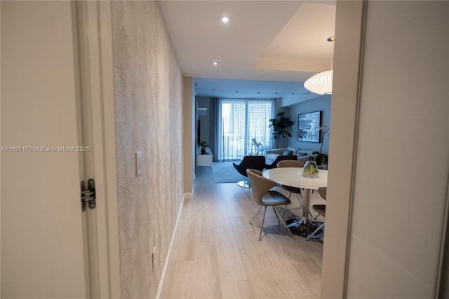 45 SW 9th St Unit 1705, Miami, FL 33130 - hallway with recessed lighting and light wood-style floors