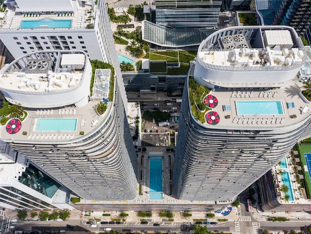 45 SW 9th St Unit 1705, Miami, FL 33130 - aerial view of a pool area