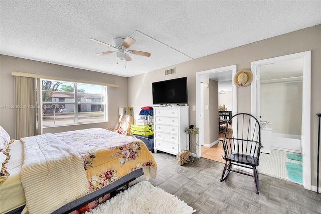 470 N Laurel Dr Unit 3A, Margate, FL 33063 - bedroom with a textured ceiling and a ceiling fan