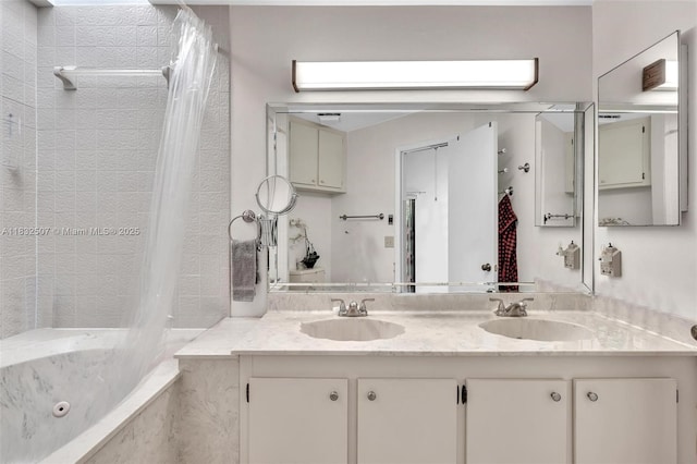 631 SW 113th Ave, Pembroke Pines, FL 33025 - full bathroom featuring double vanity and a combined bath / shower with marble appearance