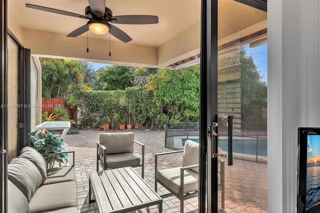 631 SW 113th Ave, Pembroke Pines, FL 33025 - view of patio with ceiling fan and outdoor lounge area