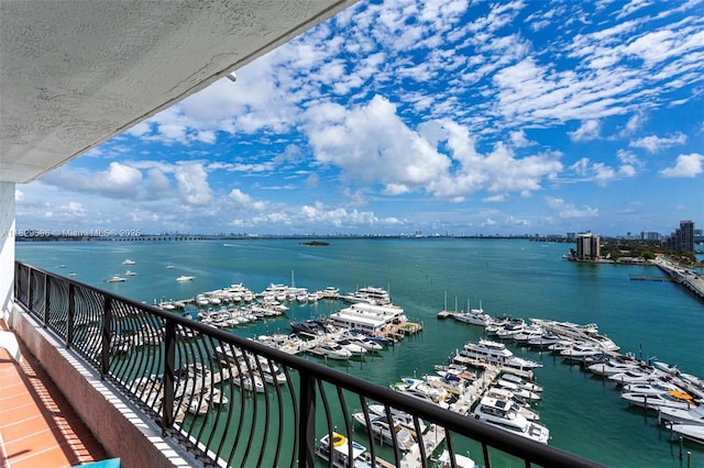 555 NE 15th St Unit 15B, Miami, FL 33132 - balcony with view of marina and a water view