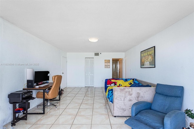 555 NE 15th St Unit 15B, Miami, FL 33132 - office area with light tile patterned flooring
