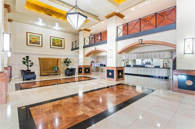 555 NE 15th St Unit 15B, Miami, FL 33132 - common area featuring a towering ceiling and recessed lighting