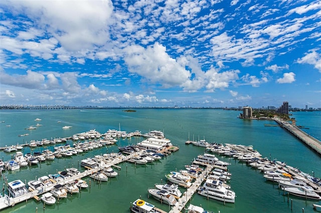 555 NE 15th St Unit 15B, Miami, FL 33132 - drone / aerial view of numerous boat docks and a nearby body of water