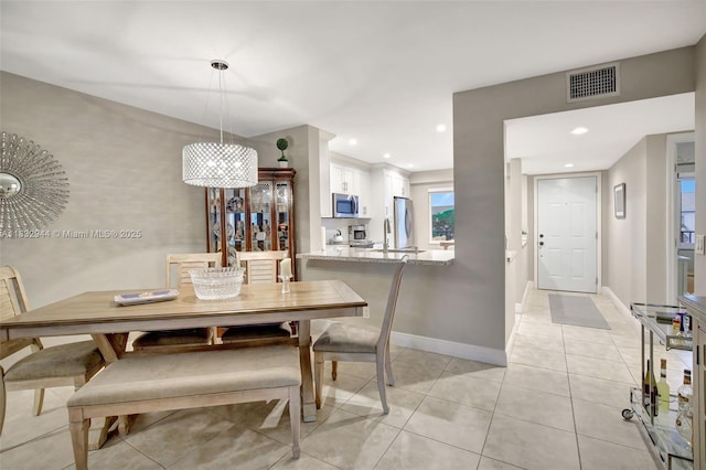 800 SW 125th Way Unit 405O, Pembroke Pines, FL 33027 - dining space with light tile patterned floors and recessed lighting