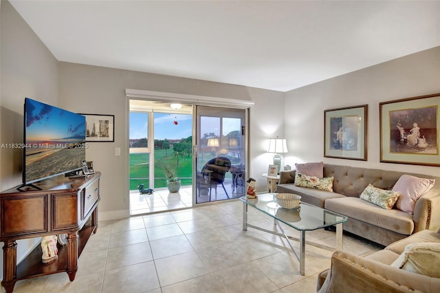 800 SW 125th Way Unit 405O, Pembroke Pines, FL 33027 - living area featuring light tile patterned floors and baseboards