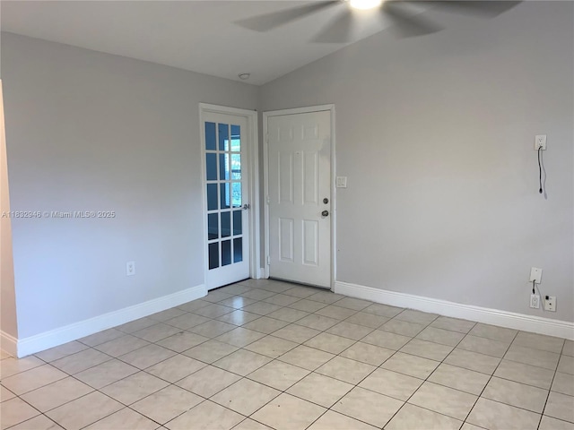 15661 SW 104th Ter Unit 3112, Miami, FL 33196 - unfurnished room with a ceiling fan, vaulted ceiling, and light tile patterned flooring