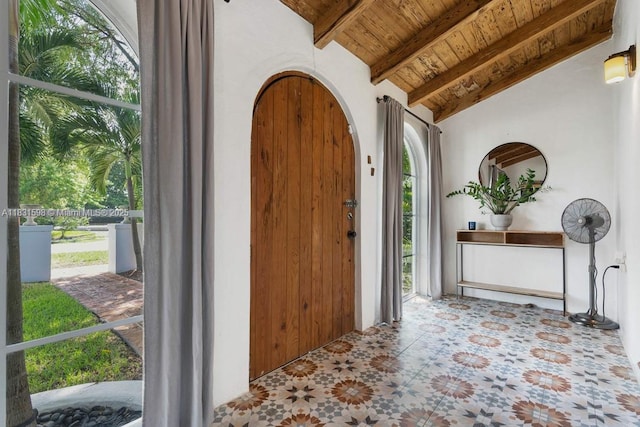 631 NE 87th St, Miami, FL 33138 - entryway featuring wooden ceiling and arched walkways