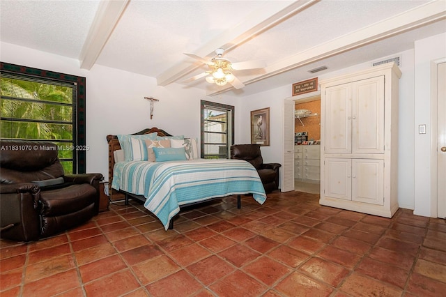 8445 SW 80th Pl, Miami, FL 33143 - bedroom with beam ceiling and ceiling fan