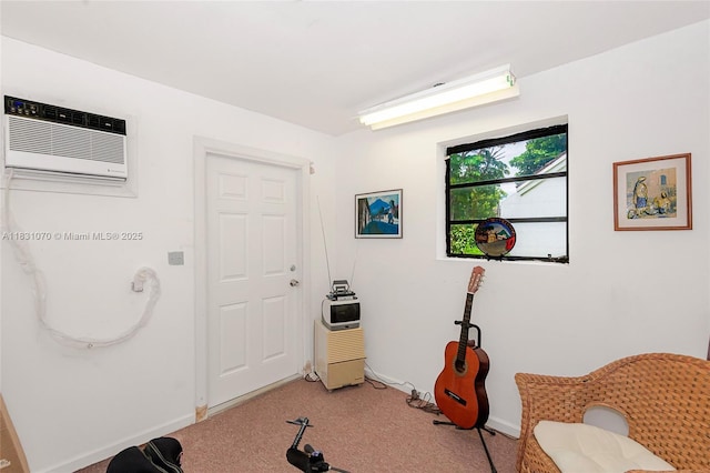 8445 SW 80th Pl, Miami, FL 33143 - exercise area featuring light carpet and a wall mounted AC