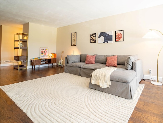 living area featuring wood finished floors