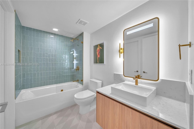 601NE 1st Ave Unit 3309, Miami, FL 33132 - full bathroom featuring vanity, shower / bath combination, and tile patterned floors