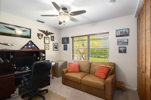 15471 SW 83rd Ave, Palmetto Bay, FL 33157 - carpeted home office featuring ceiling fan