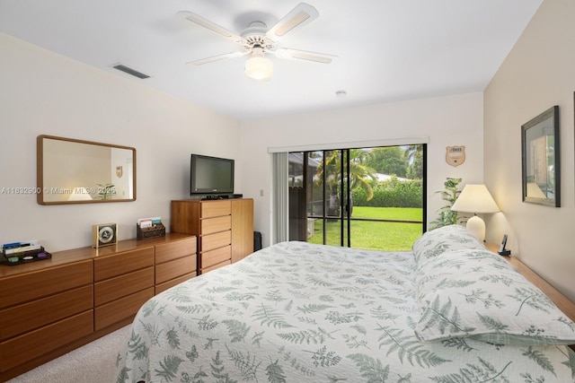 15471 SW 83rd Ave, Palmetto Bay, FL 33157 - bedroom featuring access to outside and ceiling fan