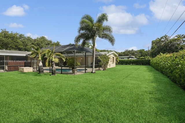 15471 SW 83rd Ave, Palmetto Bay, FL 33157 - view of yard featuring an outdoor pool and a lanai