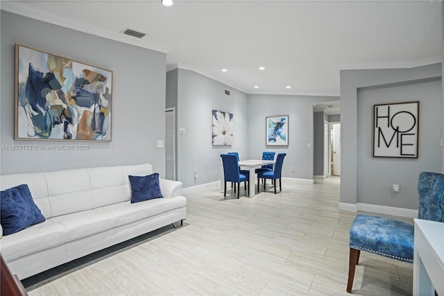 1173 NW 134th Pl, Miami, FL 33182 - living area featuring crown molding and recessed lighting