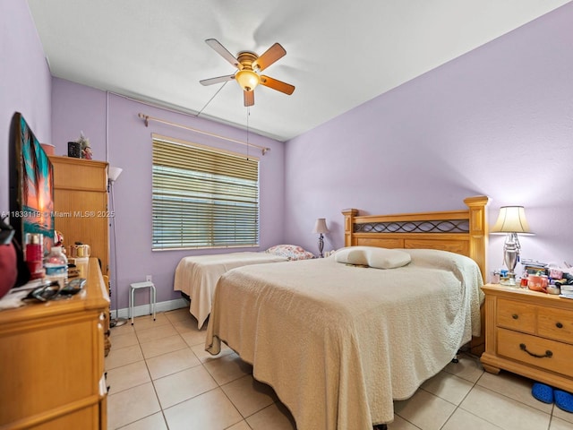 8912 W Flagler St Unit 103, Miami, FL 33174 - bedroom with light tile patterned floors and a ceiling fan