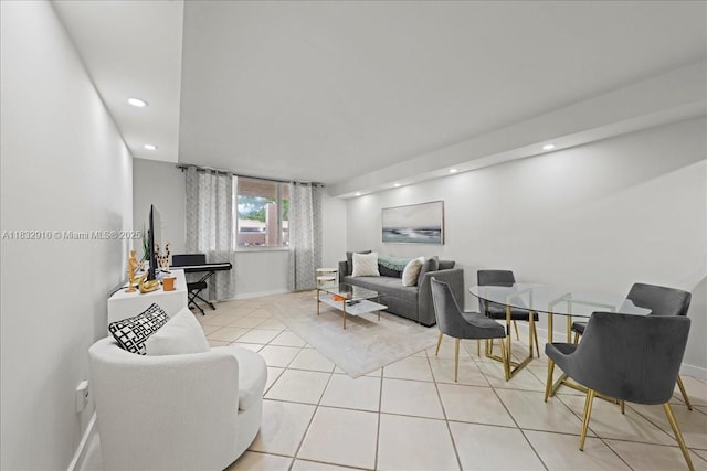 540 Brickell Key Dr Unit 412, Miami, FL 33131 - living room featuring light tile patterned floors and recessed lighting