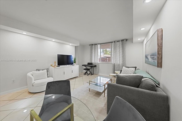 540 Brickell Key Dr Unit 412, Miami, FL 33131 - living area featuring tile patterned flooring and recessed lighting
