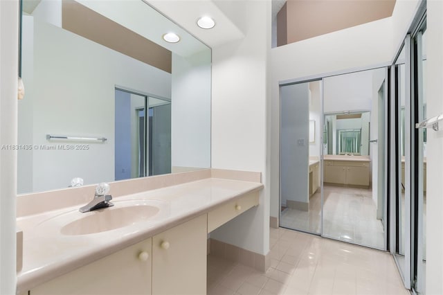 2373 NW 195th Ave, Pembroke Pines, FL 33029 - full bathroom with vanity, tile patterned flooring, and recessed lighting