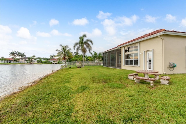 2373 NW 195th Ave, Pembroke Pines, FL 33029 - view of yard with a sunroom and a water view