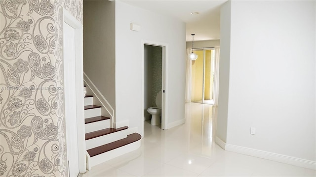 1491 SE 25th Ter Unit 1491, Homestead, FL 33035 - stairs with baseboards and tile patterned flooring