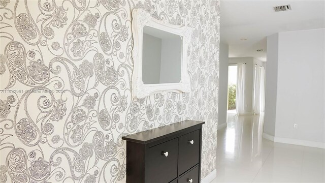1491 SE 25th Ter Unit 1491, Homestead, FL 33035 - bathroom featuring tile patterned floors and wallpapered walls