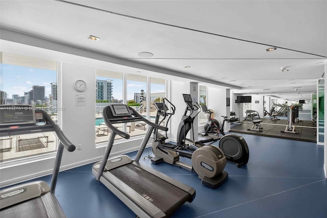 4250 Biscayne Blvd Unit 1206, Miami, FL 33137 - workout area featuring a view of skyline
