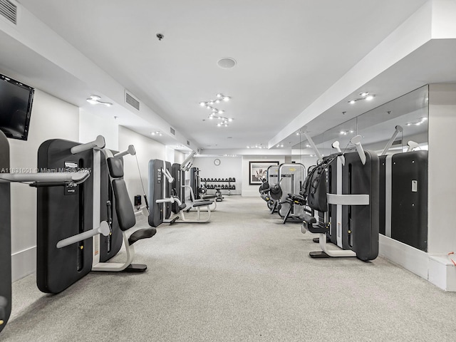 1395 Brickell Ave Unit 3310, Miami, FL 33131 - exercise room with carpet flooring