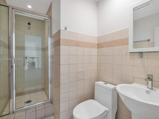 9033 Carlyle Ave, Surfside, FL 33154 - full bathroom with a shower stall and tile walls