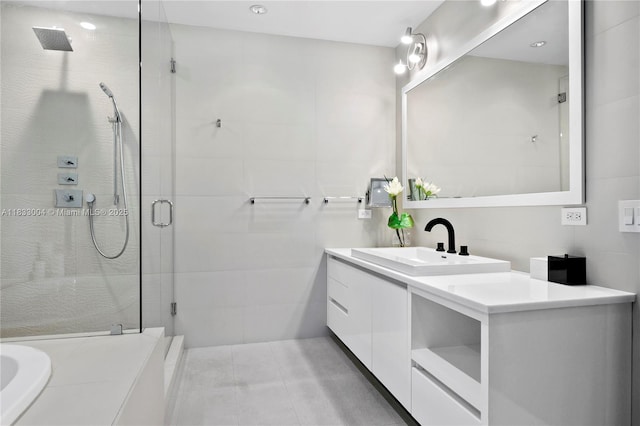 1425 Brickell Ave Unit 42E, Miami, FL 33131 - full bathroom featuring a shower stall and vanity