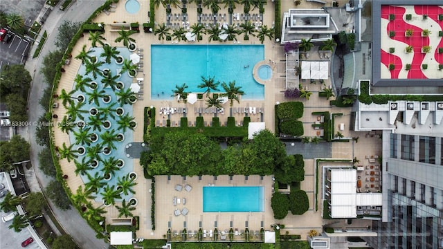 1425 Brickell Ave Unit 42E, Miami, FL 33131 - drone / aerial view of a pool