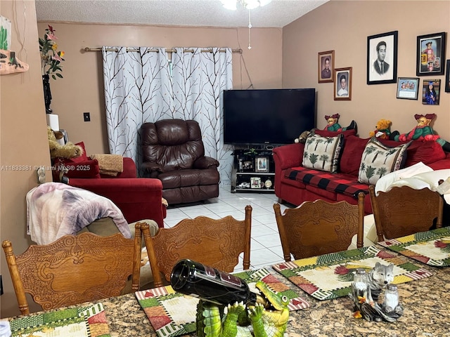 5450 SW 143rd Ct, Miami, FL 33175 - living area featuring tile patterned flooring and a textured ceiling