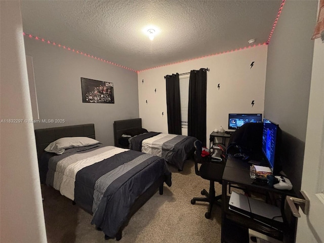 830 SE 19th St, Homestead, FL 33034 - bedroom with a textured ceiling, carpet, and an office area