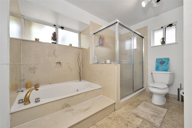 14460 Glencairn Rd, Miami Lakes, FL 33016 - bathroom featuring a garden tub and a stall shower