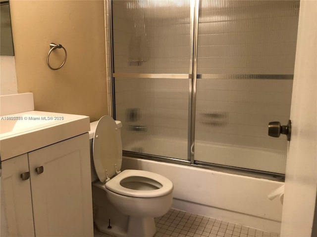 5995 Washington St Unit 233, Hollywood, FL 33023 - full bath featuring vanity, tile patterned flooring, and shower / bath combination with glass door