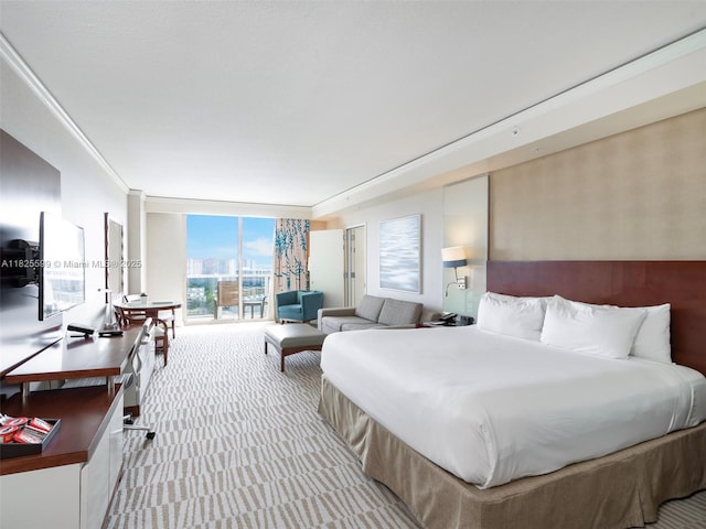 18001 Collins Ave Unit 1416-1417-1418, Sunny Isles Beach, FL 33160 - carpeted bedroom featuring access to outside and floor to ceiling windows