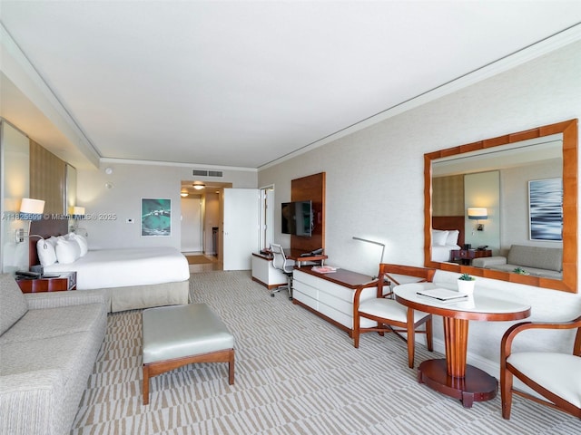 18001 Collins Ave Unit 1416-1417-1418, Sunny Isles Beach, FL 33160 - living room with carpet flooring and crown molding