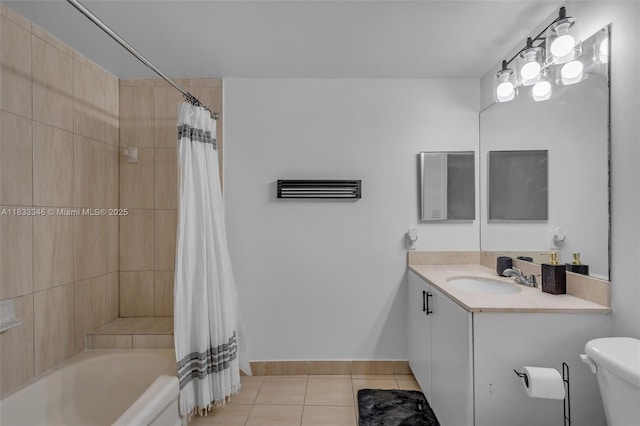 1750 N Bayshore Dr Unit 1204, Miami, FL 33132 - bathroom featuring tile patterned floors, vanity, and shower / bath combination with curtain