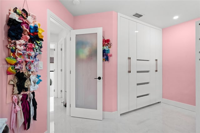 18082 SW 152nd Ct, Miami, FL 33187 - hall with light marble finish floors and recessed lighting